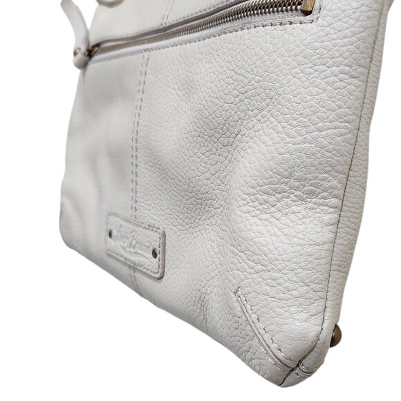 Lucky Brand Creamy White Real Leather Foldover Option Shoulder Crossbody Bag - Picture 5 of 11